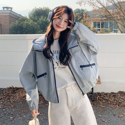 2025 Women's Short Parka Jacket - Relaxed Workwear Style Hooded Coat for Petite