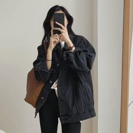 2025 Early Spring Denim Short Jacket - Women's Oversized Designer Crop Jacket