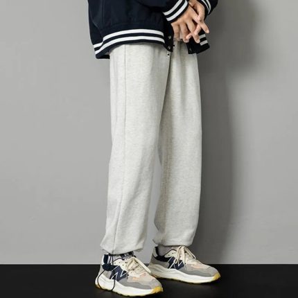 Men's All-Season Cotton Sport Pants - Thin Cuffed Joggers & Straight-Leg Lounge Pants