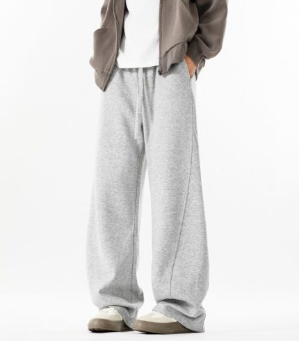 2025 American Curved Blade Sweatpants - Heavyweight Drop-Crop Trousers with Fluid Drape